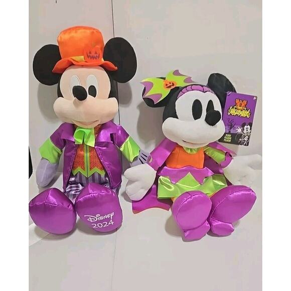 Disney Other - Mickey Mouse & Minnie Mouse Plush 16" Tall Each -Disney Parks 2024 Halloween Set